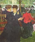 Henri de toulouse-lautrec Im Moulin Rouge, Zwei tanzende Frauen oil painting reproduction